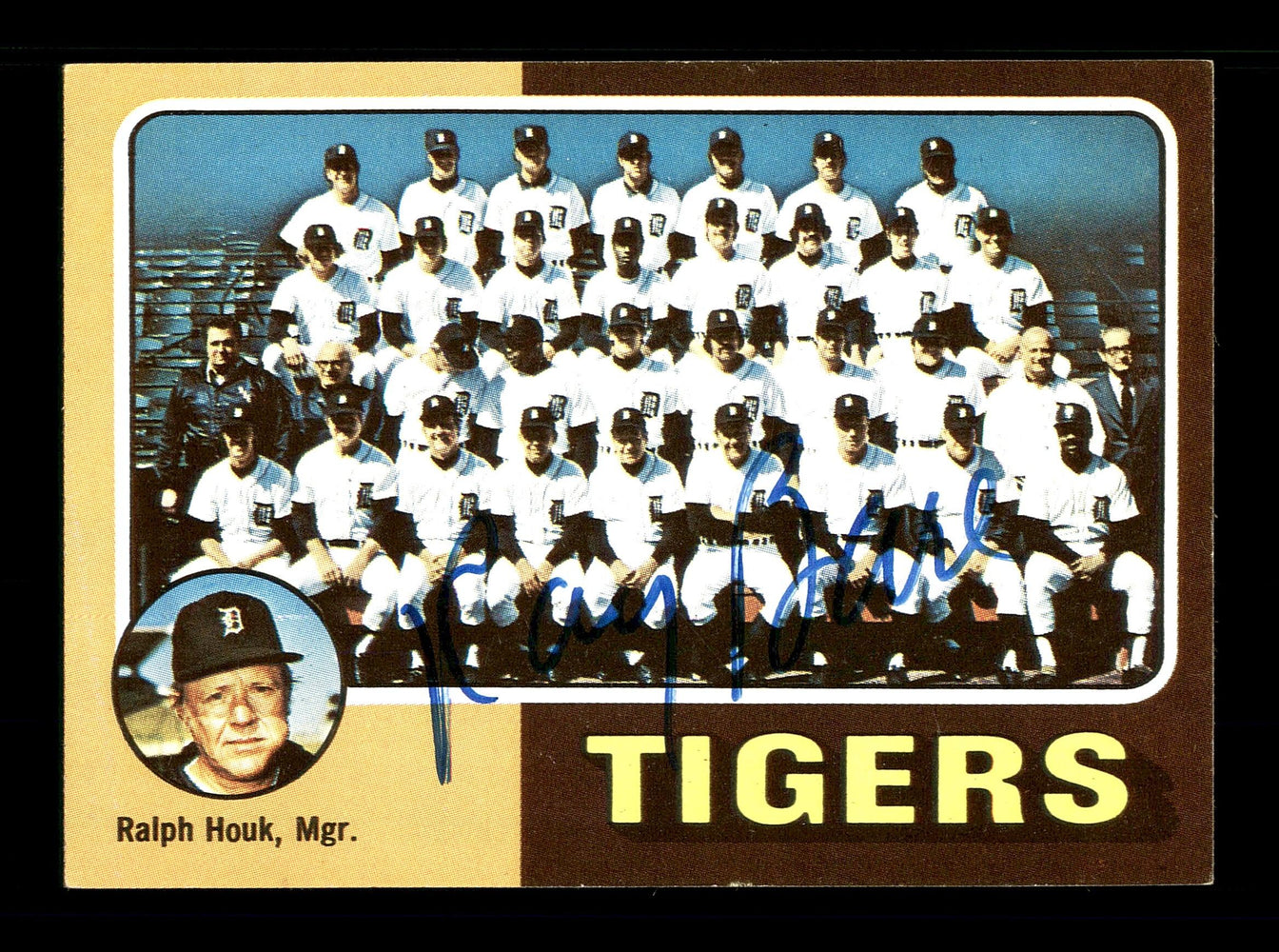 Ray Bare Autographed 1975 Topps Team Card #18 Detroit Tigers SKU #168335 - RSA