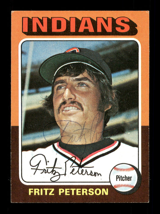 Fritz Peterson Autographed 1975 Topps Card #62 Cleveland Indians SKU #168352 - RSA
