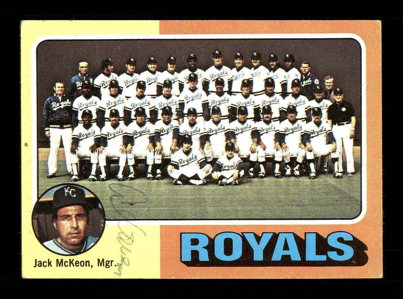 Al Cowens Autographed 1975 Topps Team Card #72 Kansas City Royals SKU #168354 - RSA