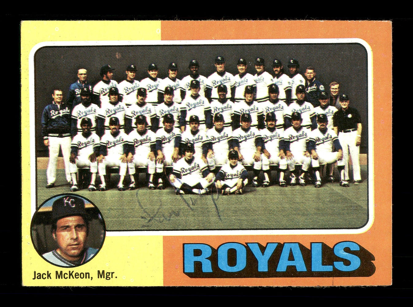 Harry Dunlop Autographed 1975 Topps Team Card #72 Kansas City Royals SKU #168356 - RSA