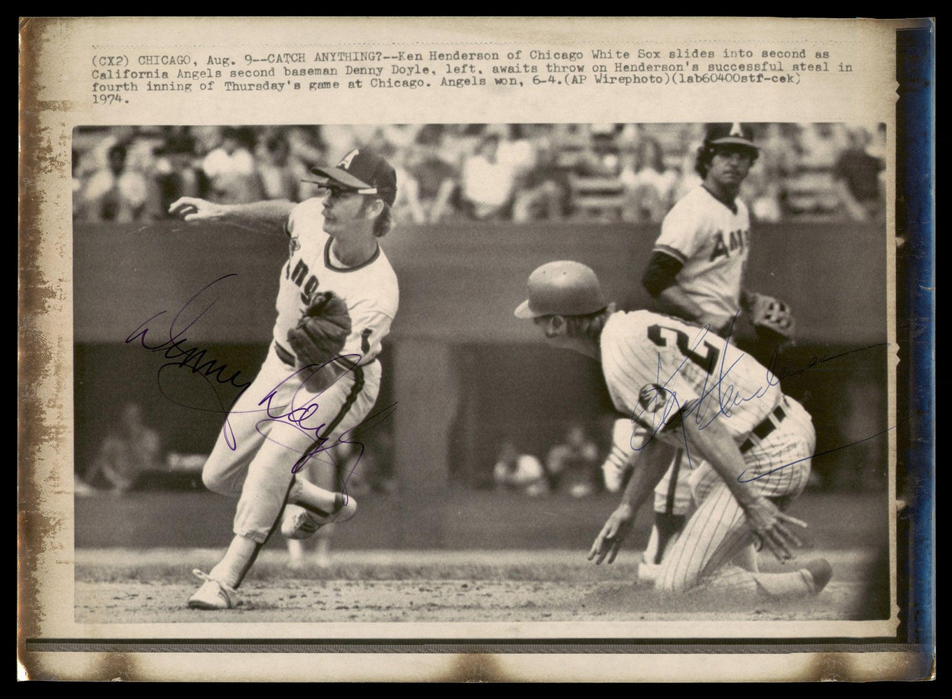 Denny Doyle & Ken Henderson Autographed 8x11 AP Photo SKU #185486 - RSA