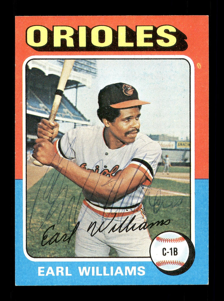 Earl Williams Autographed 1975 Topps Card #97 Baltimore Orioles SKU #168364 - RSA