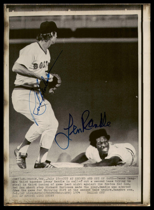Rick Burleson & Lenny Randle Autographed 8x11 AP Photo SKU #185491 - RSA