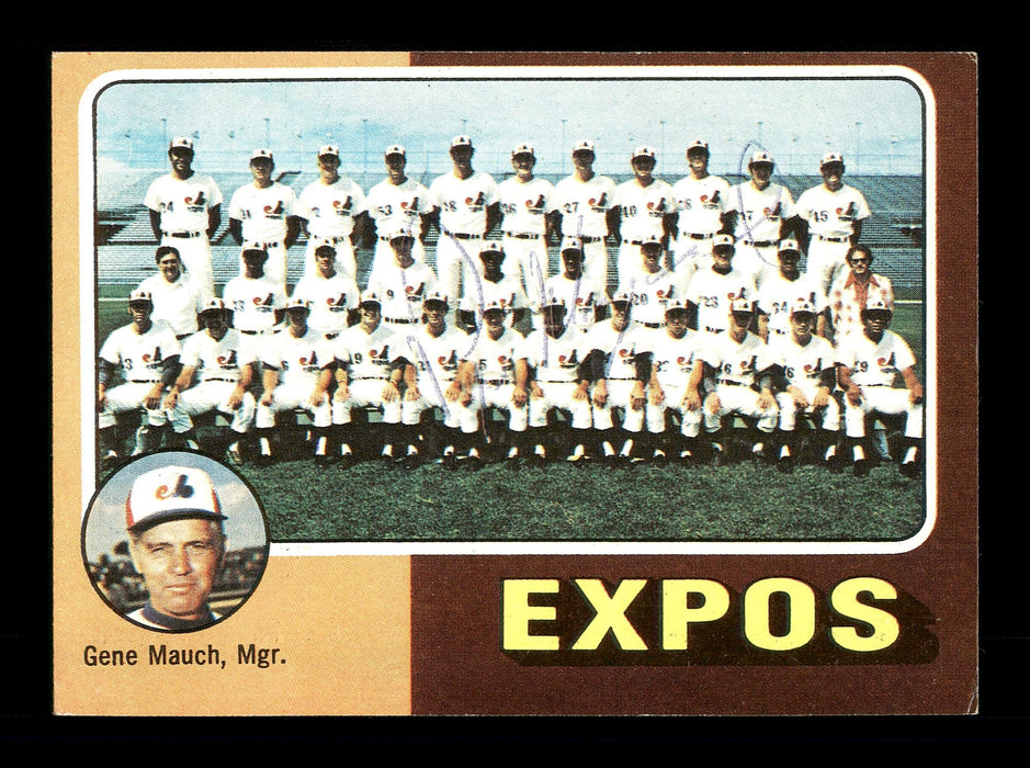 Pepe Mangual Autographed 1975 Topps Team Card #101 Montreal Expos SKU #168367 - RSA