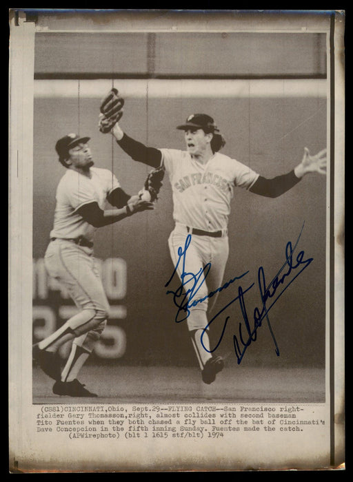 Tito Fuentes & Gary Thomasson Autographed 8x11 AP Photo San Francisco Giants SKU #185502 - RSA