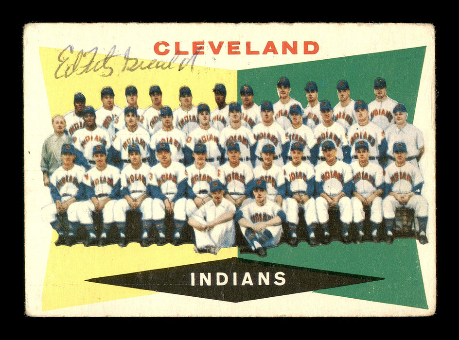 Ed Fitzgerald Autographed 1960 Topps Team Card #174 Cleveland Indians SKU #169609 - RSA
