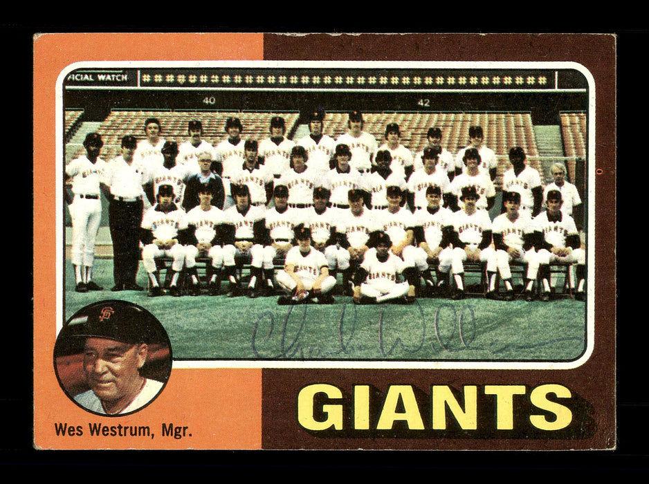 Charlie Williams Autographed 1975 Topps Team Card #216 San Francisco Giants SKU #168401 - RSA