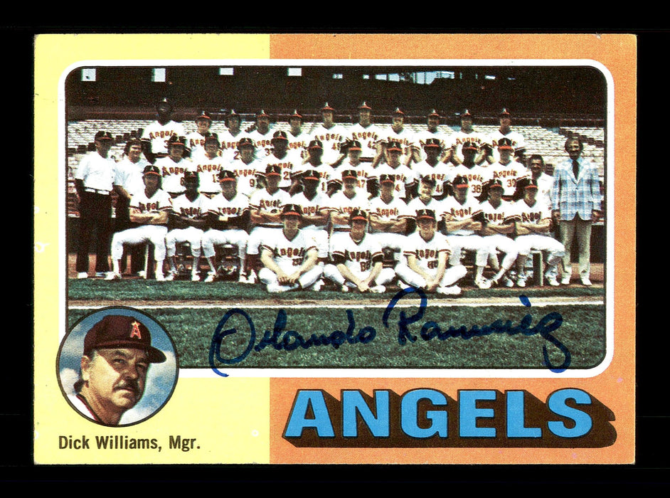 Orlando Ramirez Autographed 1975 Topps Team Card #236 California Angels SKU #168407 - RSA