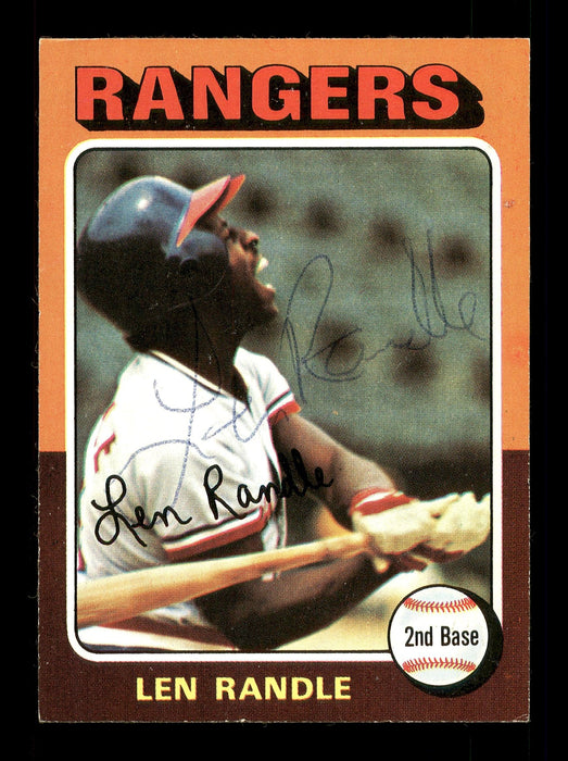 Len Randle Autographed 1975 Topps Card #259 Texas Rangers SKU #168417 - RSA