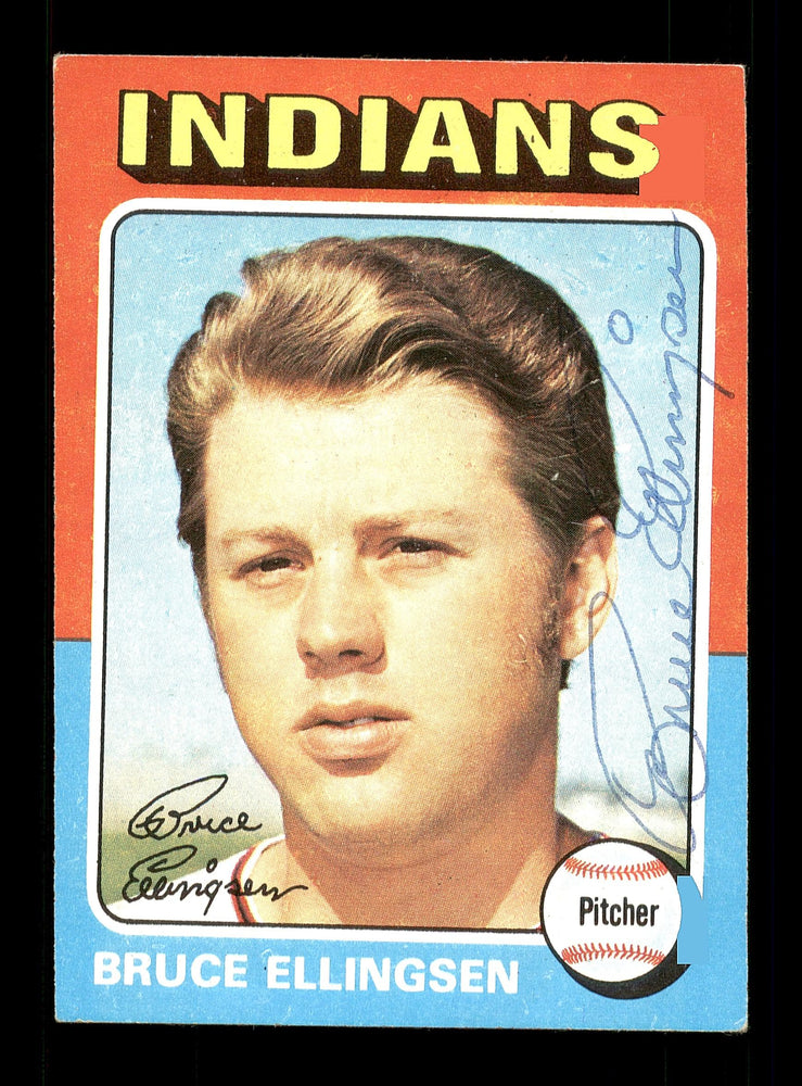 Bruce Ellingsen Autographed 1975 Topps Card #288 Cleveland Indians SKU #168428 - RSA