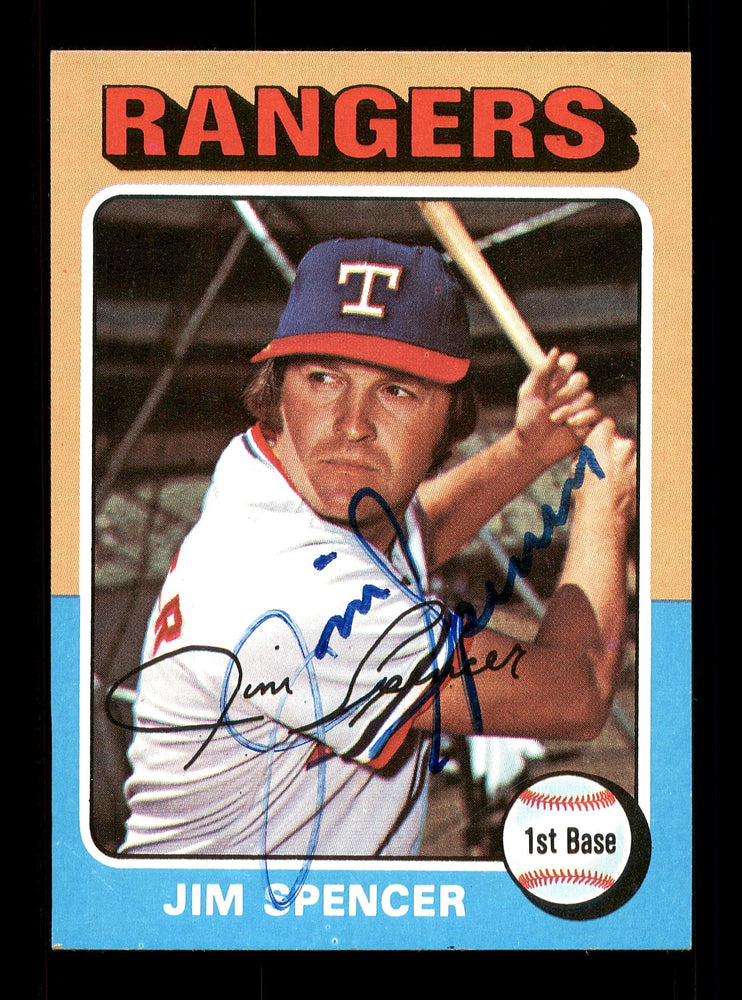 Jim Spencer Autographed 1975 Topps Card #387 Texas Rangers SKU #168453 - RSA