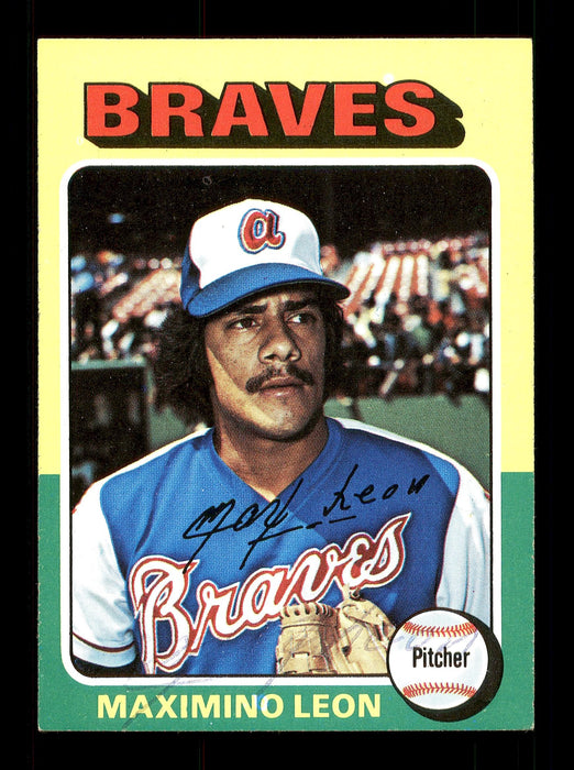Maximino Leon Autographed 1975 Topps Card #442 Atlanta Braves SKU #168470 - RSA
