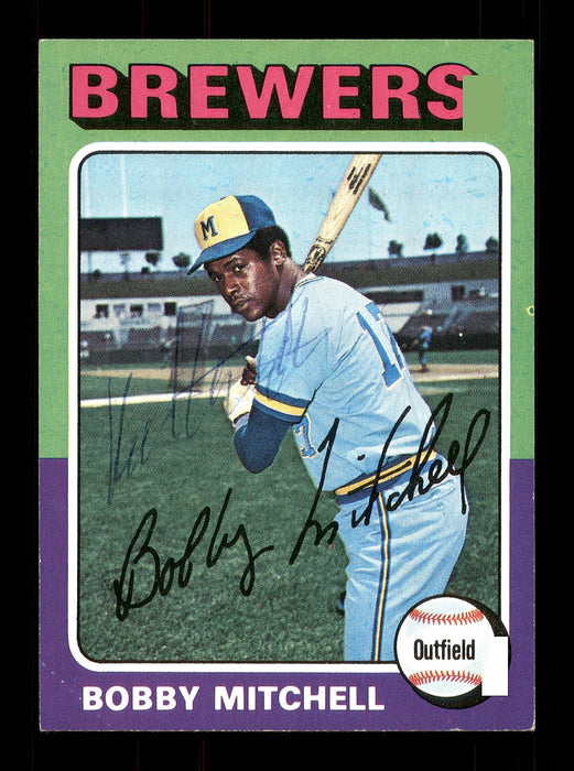 Bobby Mitchell Autographed 1975 Topps Card #468 Milwaukee Brewers SKU #168478 - RSA