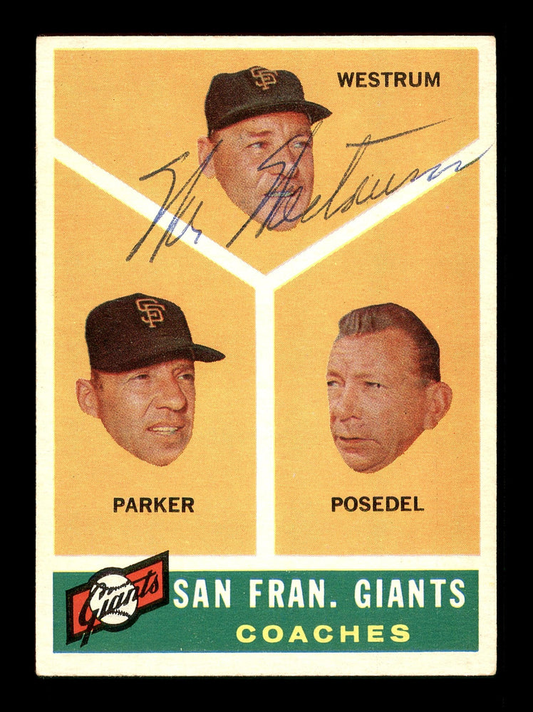 Wes Westrum Autographed 1960 Topps Card #469 San Francisco Giants Coach SKU #169699 - RSA