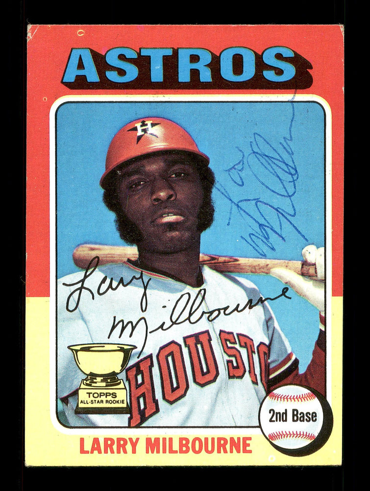 Larry Milbourne Autographed 1975 Topps Card #512 Houston Astros SKU #168487 - RSA