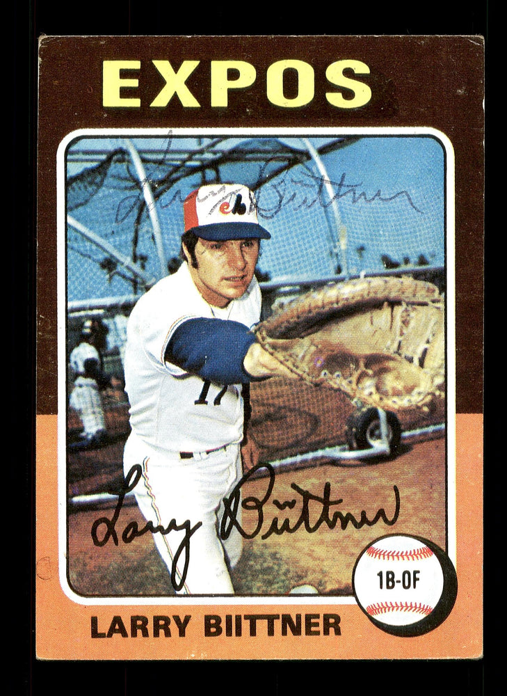Larry Biittner Autographed 1975 Topps Card #543 Montreal Expos SKU #168497 - RSA
