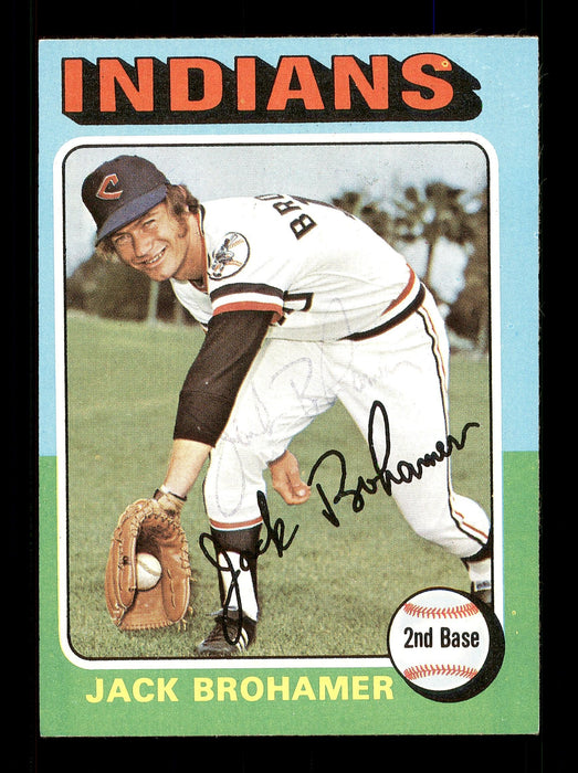 Jack Brohamer Autographed 1975 Topps Card #552 Cleveland Indians SKU #168501 - RSA