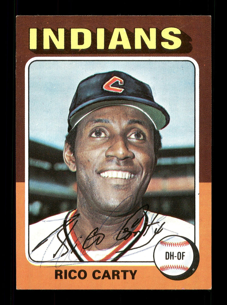 Rico Carty Autographed 1975 Topps Card #655 Cleveland Indians SKU #168550 - RSA