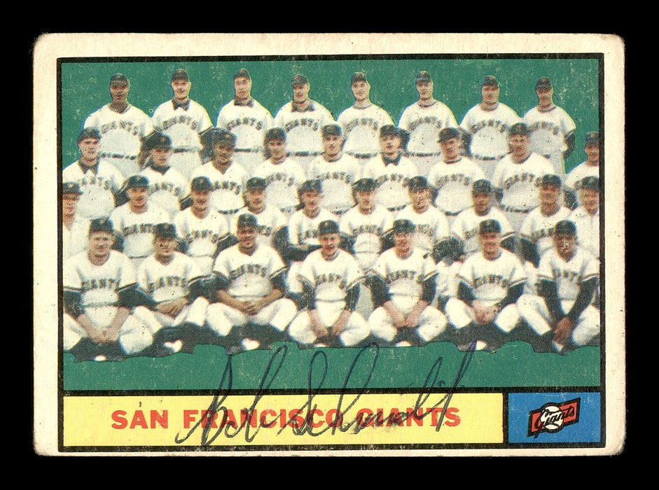 Bob Schmidt Autographed 1961 Topps Team Card #167 San Francisco Giants SKU #169776 - RSA