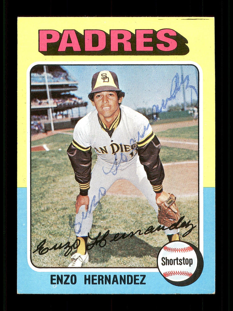 Enzo Hernandez Autographed 1975 Topps Mini Card #84 San Diego Padres SKU #168583 - RSA