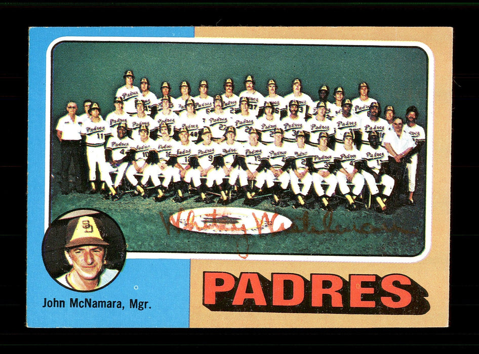 Whitey Wietelmann Autographed 1975 Topps Mini Team Card #146 San Diego Padres SKU #168596 - RSA