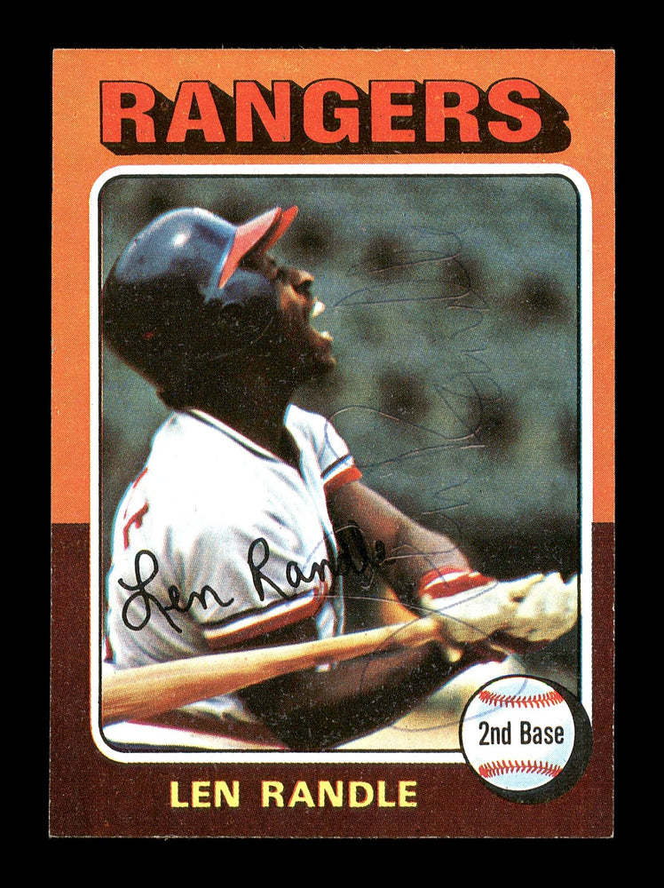 Len Randle Autographed 1975 Topps Mini Card #259 Texas Rangers SKU #168623 - RSA