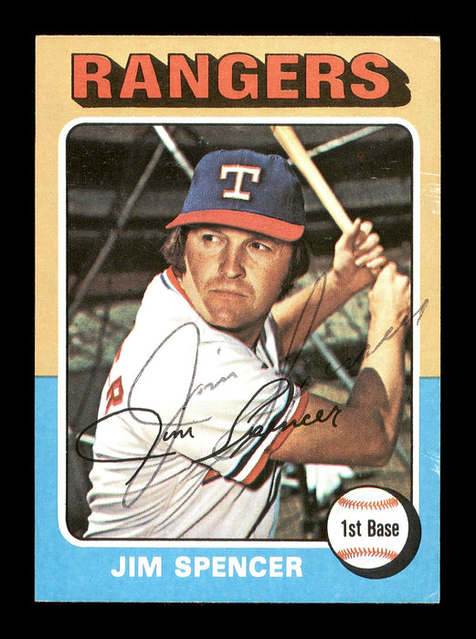 Jim Spencer Autographed 1975 Topps Mini Card #387 Texas Rangers SKU #168639 - RSA