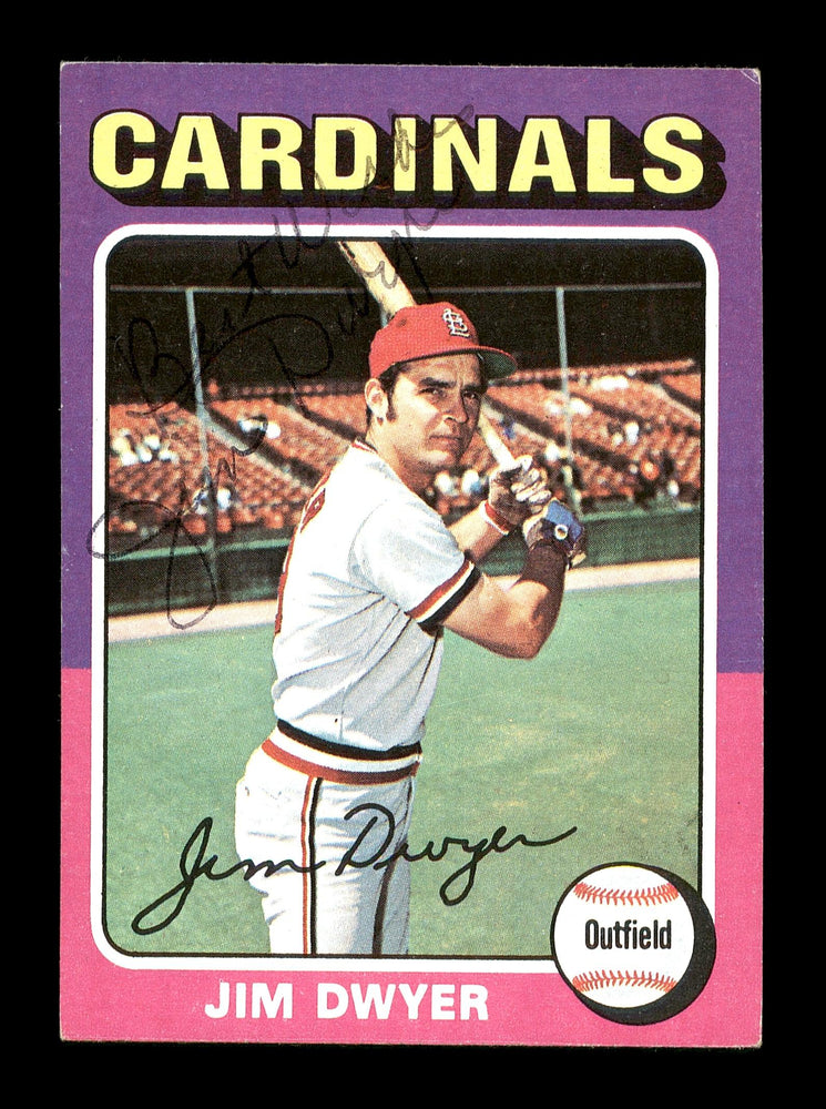 Jim Dwyer Autographed 1975 Topps Mini Card #429 St. Louis Cardinals SKU #168644 - RSA