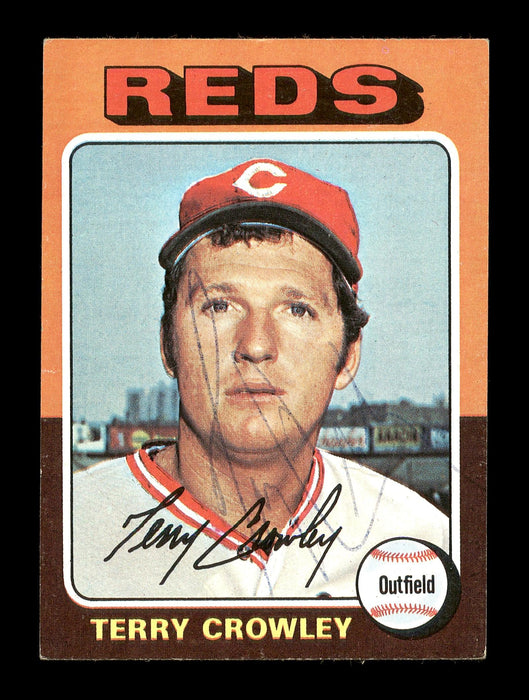 Terry Crowley Autographed 1975 Topps Mini Card #447 Cincinnati Reds SKU #168647 - RSA