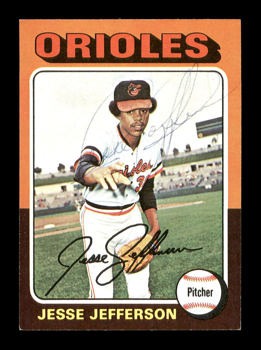 Jesse Jefferson Autographed 1975 Topps Mini Card #539 Baltimore Orioles SKU #168663 - RSA