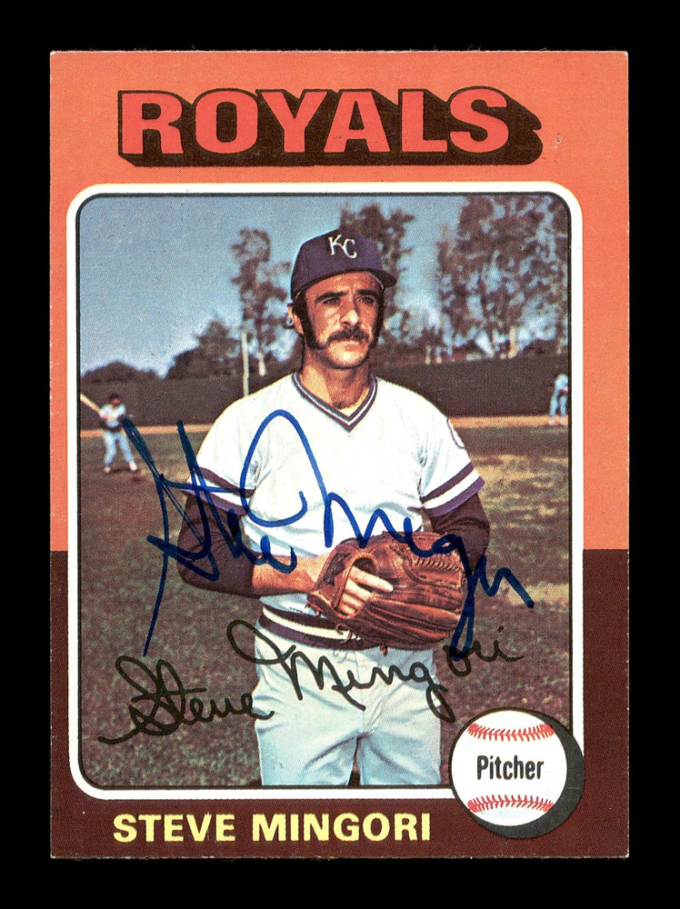 Steve Mingori Autographed 1975 Topps Mini Card #544 Kansas City Royals SKU #168665 - RSA