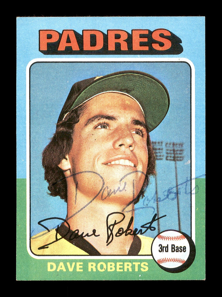 Dave Roberts Autographed 1975 Topps Mini Card #558 San Diego Padres SKU #168670 - RSA