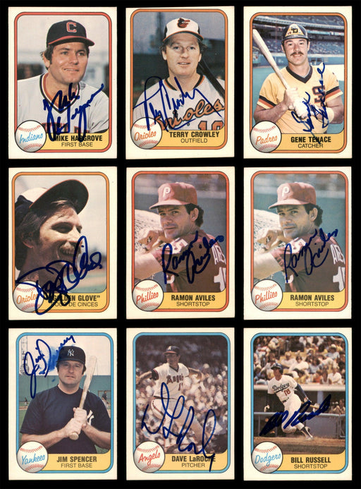 1981-1987 Fleer Baseball Autographed Cards Lot Of 87 SKU #185536 - RSA