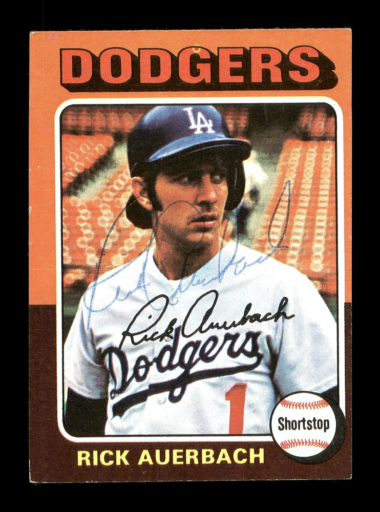 Rick Auerbach Autographed 1975 Topps Mini Card #588 Los Angeles Dodgers SKU #168677 - RSA