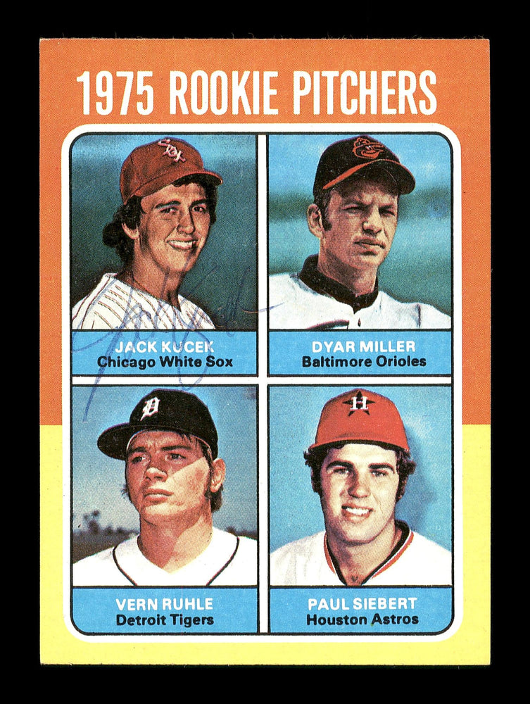Jack Kucek Autographed 1975 Topps Mini Rookie Card #614 Chicago White Sox SKU #168683 - RSA