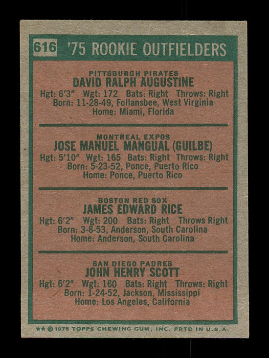Pepe Mangual Autographed 1975 Topps Mini Rookie Card #616 Montreal Expos SKU #168687 - RSA