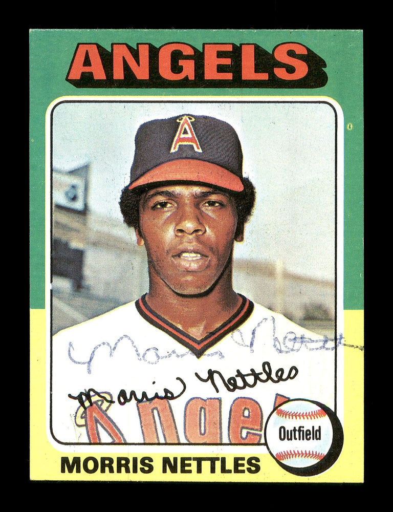 Morris Nettles Autographed 1975 Topps Mini Rookie Card #632 California Angels SKU #168699 - RSA