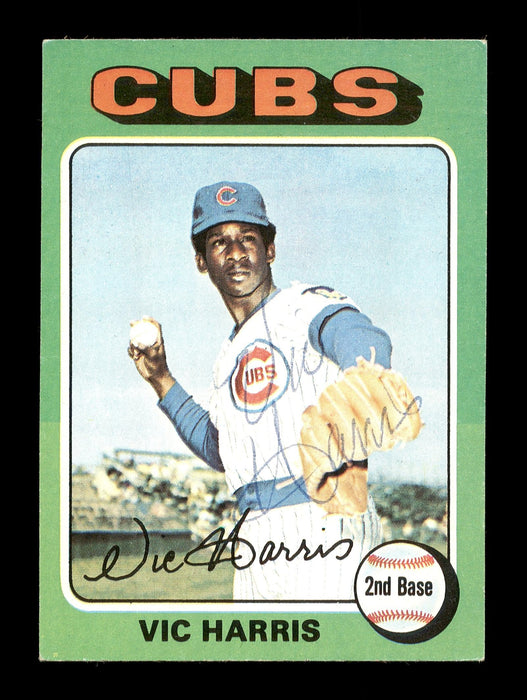 Vic Harris Autographed 1975 Topps Mini Card #658 Chicago Cubs SKU #168705 - RSA