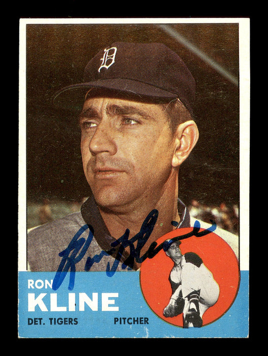 Ron Kline Autographed 1963 Topps Card #84 Detroit Tigers SKU #170071 - RSA
