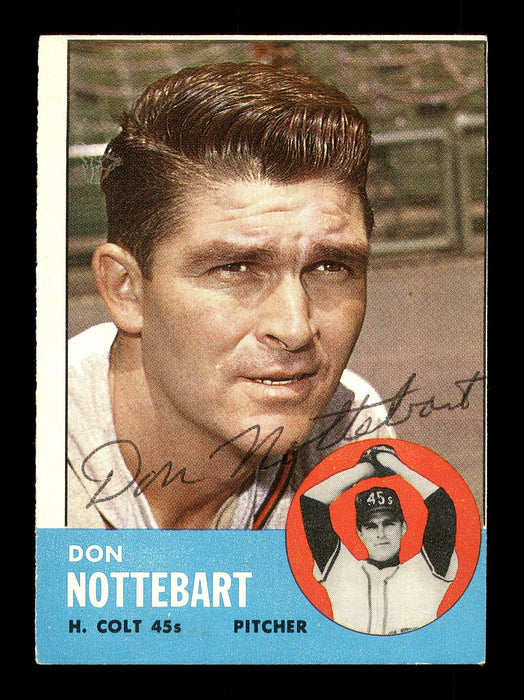 Don Nottebart Autographed 1963 Topps Card #204 Houston Colt .45's SKU #170098 - RSA