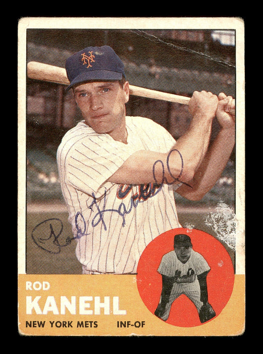 Rod Kanehl Autographed 1963 Topps Card #371 New York Mets SKU #170149 - RSA