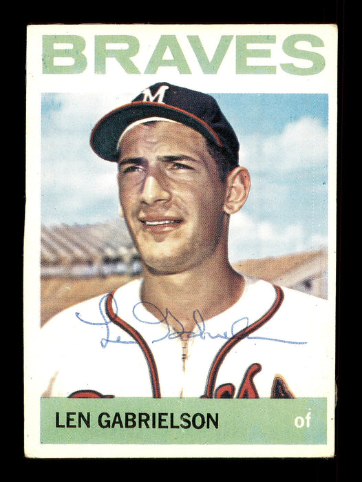 Len Gabrielson Autographed 1964 Topps Card #198 Milwaukee Braves SKU #170264 - RSA