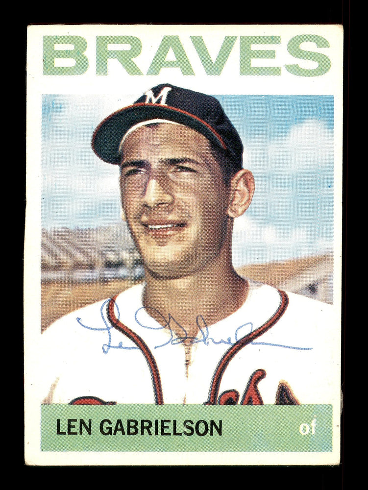 Len Gabrielson Autographed 1964 Topps Card #198 Milwaukee Braves SKU #170264 - RSA