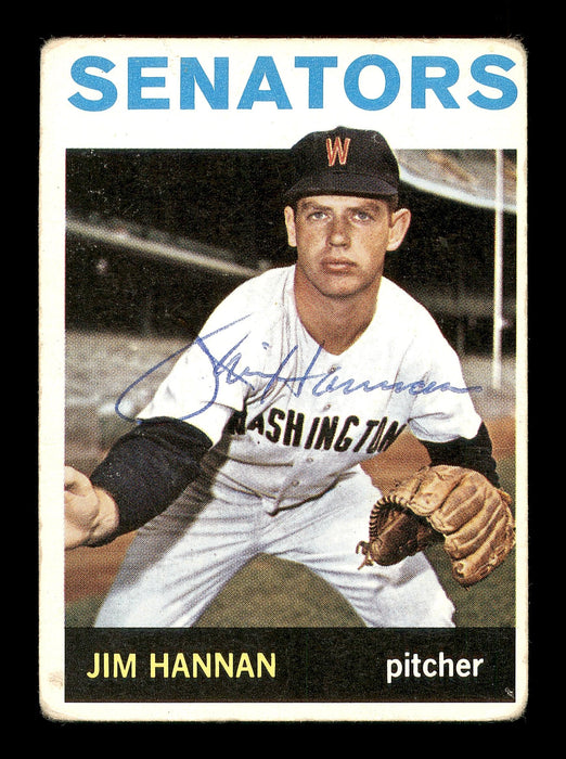 Jim Hannan Autographed 1964 Topps Card #261 Washington Senators SKU #170273 - RSA
