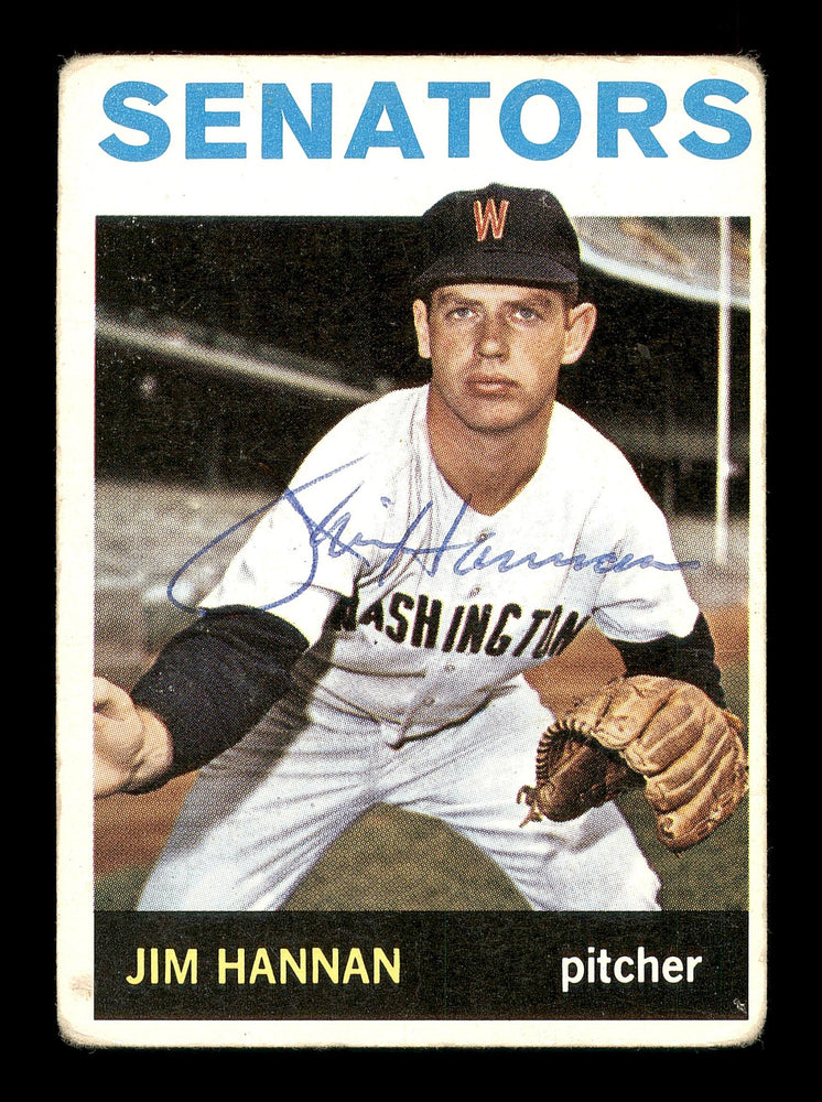 Jim Hannan Autographed 1964 Topps Card #261 Washington Senators SKU #170273 - RSA