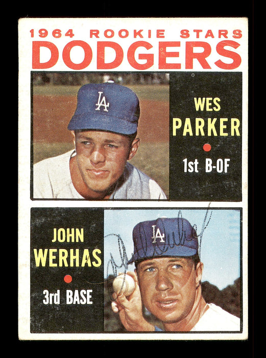 John Werhas Autographed 1964 Topps Rookie Card #456 Los Angeles Dodgers SKU #170324 - RSA