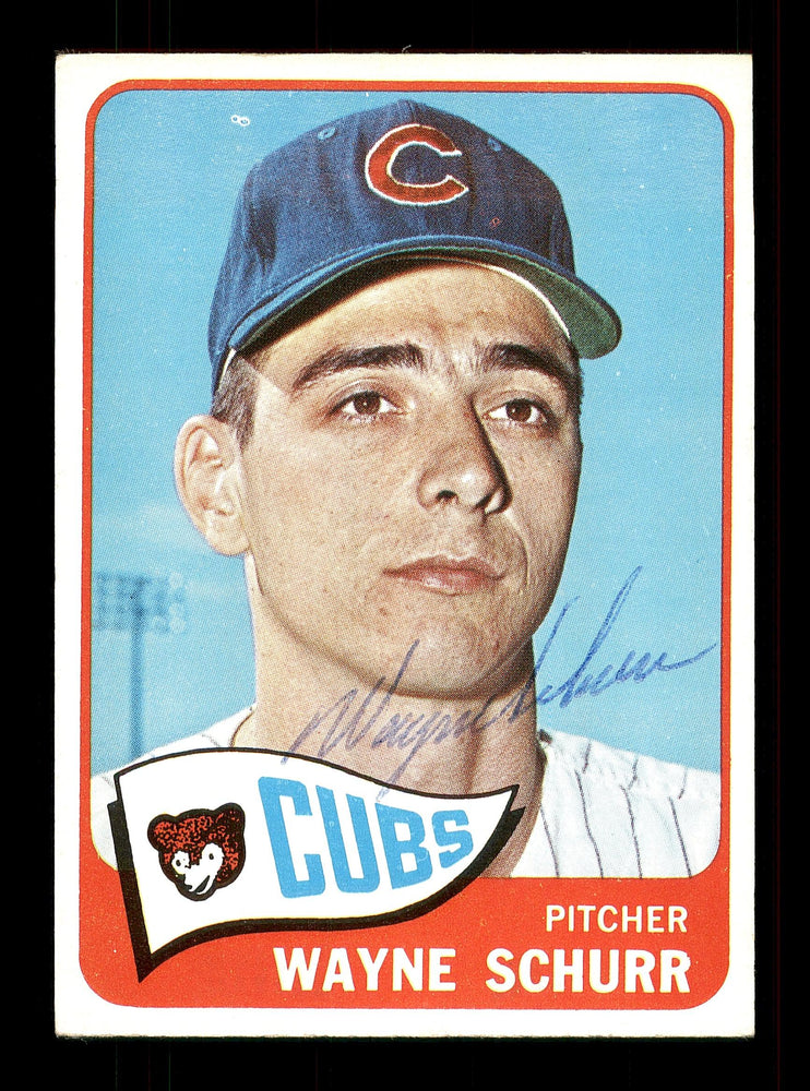 Wayne Schurr Autographed 1965 Topps Card #149 Chicago Cubs SKU #170427 - RSA