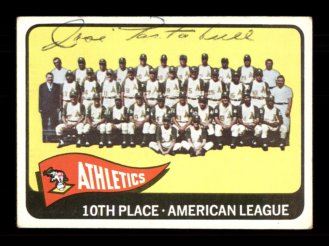 Jose Tartabull Autographed 1965 Topps Team Card #151 Kansas City A's SKU #170429 - RSA