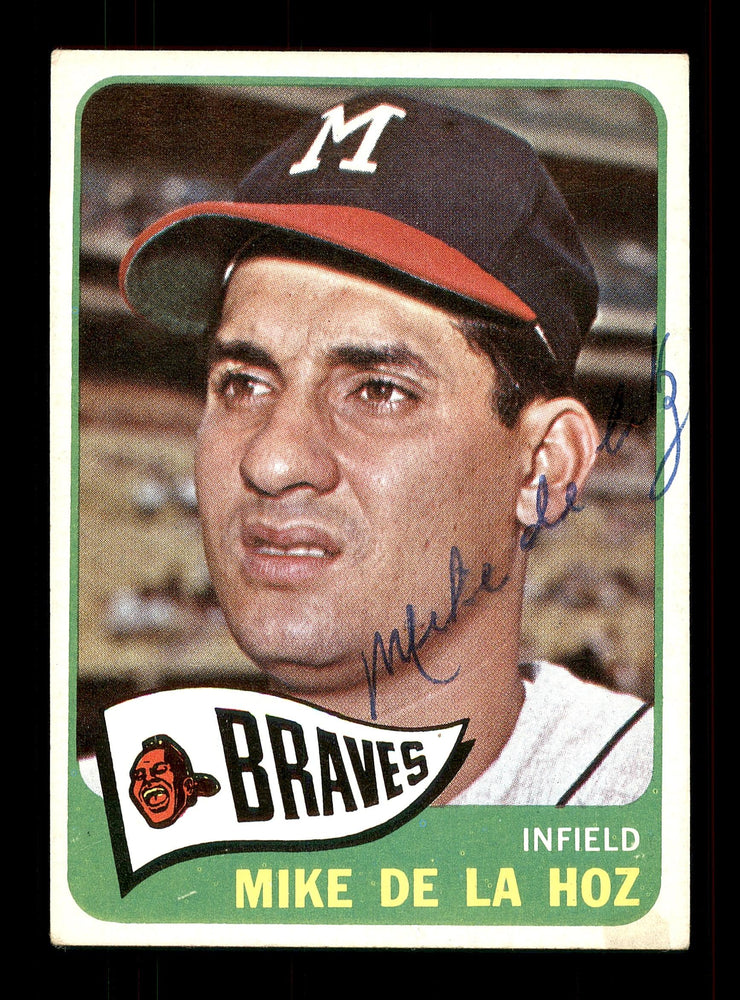 Mike De La Hoz Autographed 1965 Topps Card #182 Milwaukee Braves SKU #170436 - RSA