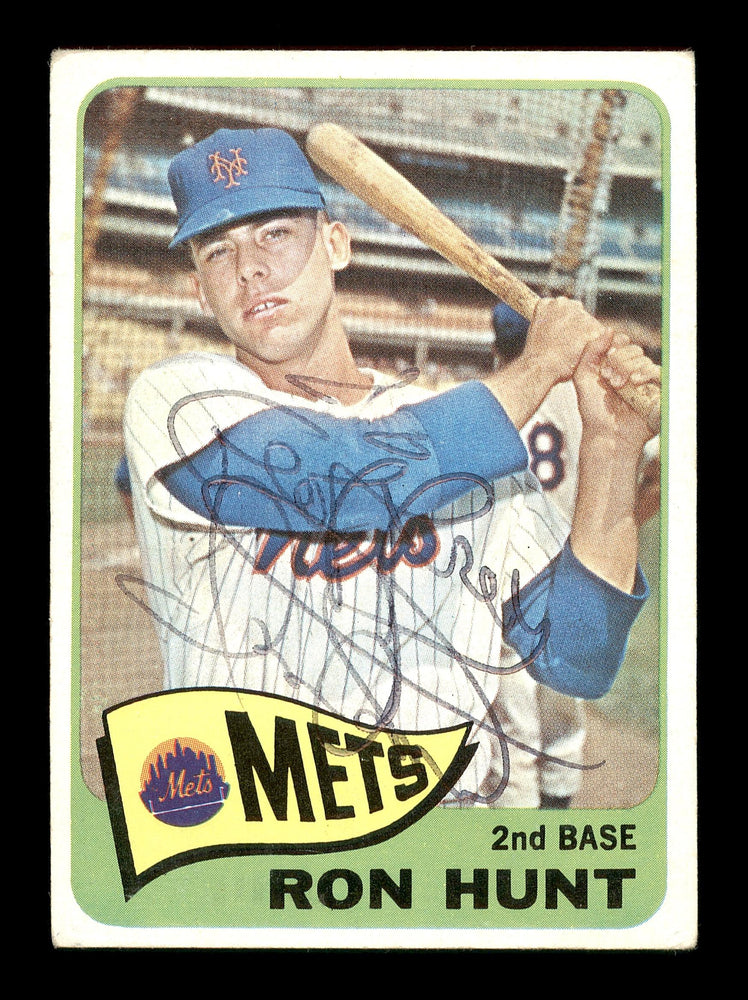 Ron Hunt Autographed 1965 Topps Card #285 New York Mets "To Geoffrey" SKU #170462 - RSA